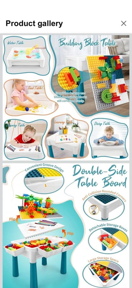 New Kids Activity Table with Chair and Blocks - photo 3