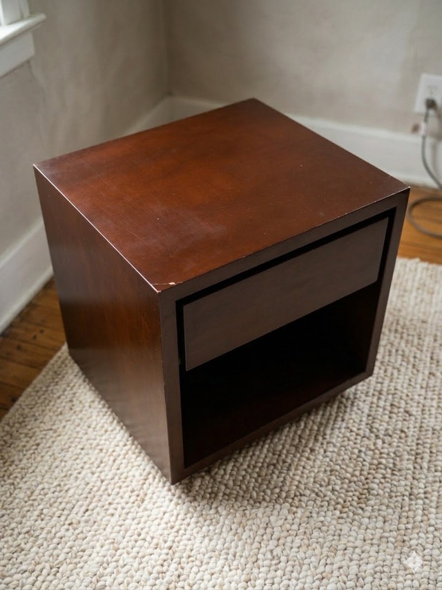 Two Solid Wood Nightstand / End Table – Dark Walnut - photo 2