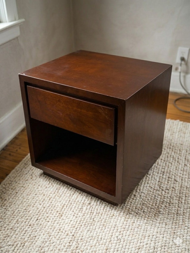 Two Solid Wood Nightstand / End Table – Dark Walnut - photo 3