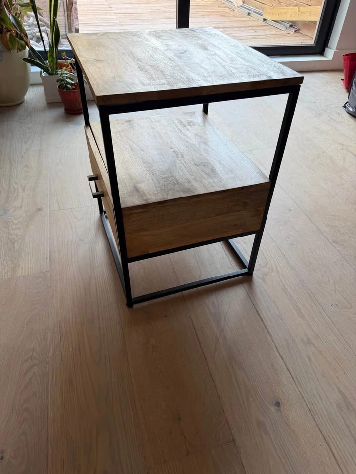 1 drawer solid wood nightstand - photo 2