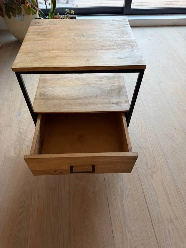 1 drawer solid wood nightstand - photo 4