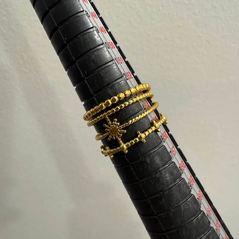 NEW 🧡 Adjustable Gold Plated Celestial Star Ring image indicator(4)