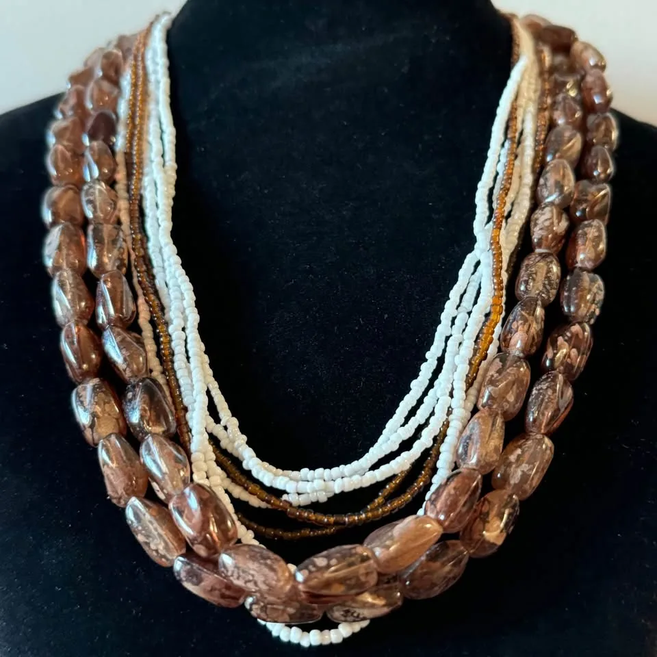 Vintage Earthy Seed Bead Necklace image indicator(6)