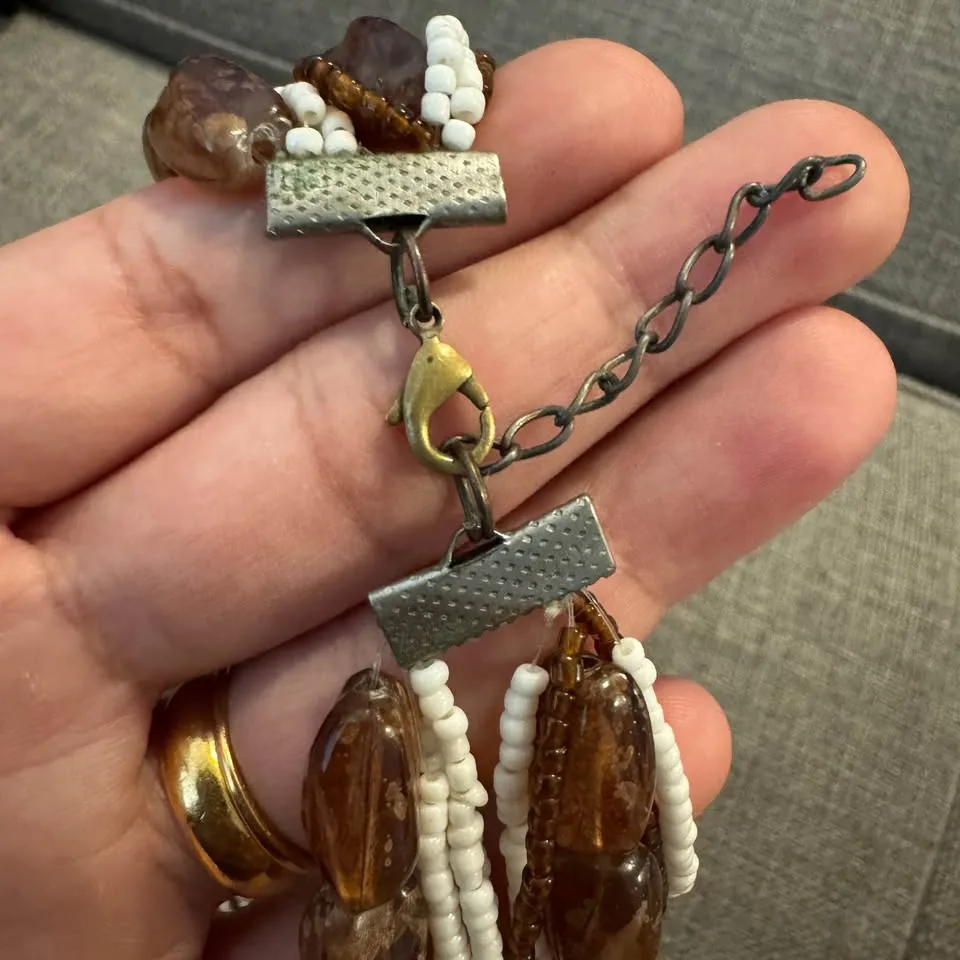 Vintage Earthy Seed Bead Necklace image indicator(8)