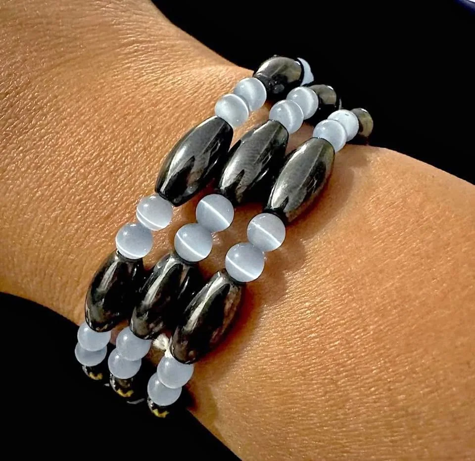 Hematite Cat’s Eye Magnetic Necklace/Bracelet thumbnail