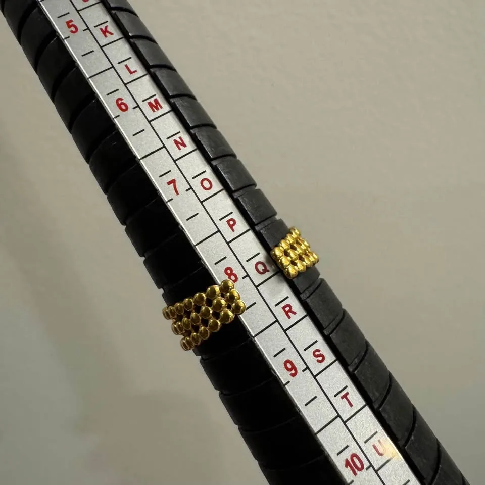 NEW 🧡 Adjustable Gold Plated Plaid Tile Mosaic Star Ring image indicator(7)