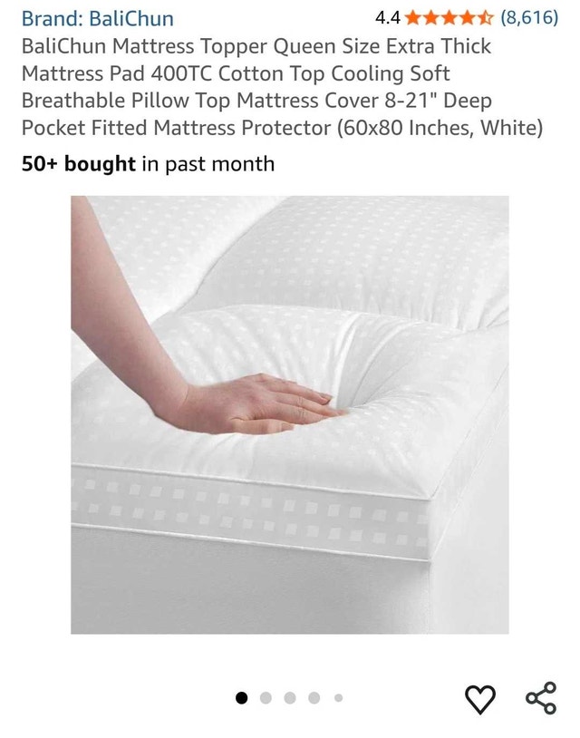 BaliChun Sealed Mattress Topper Queen