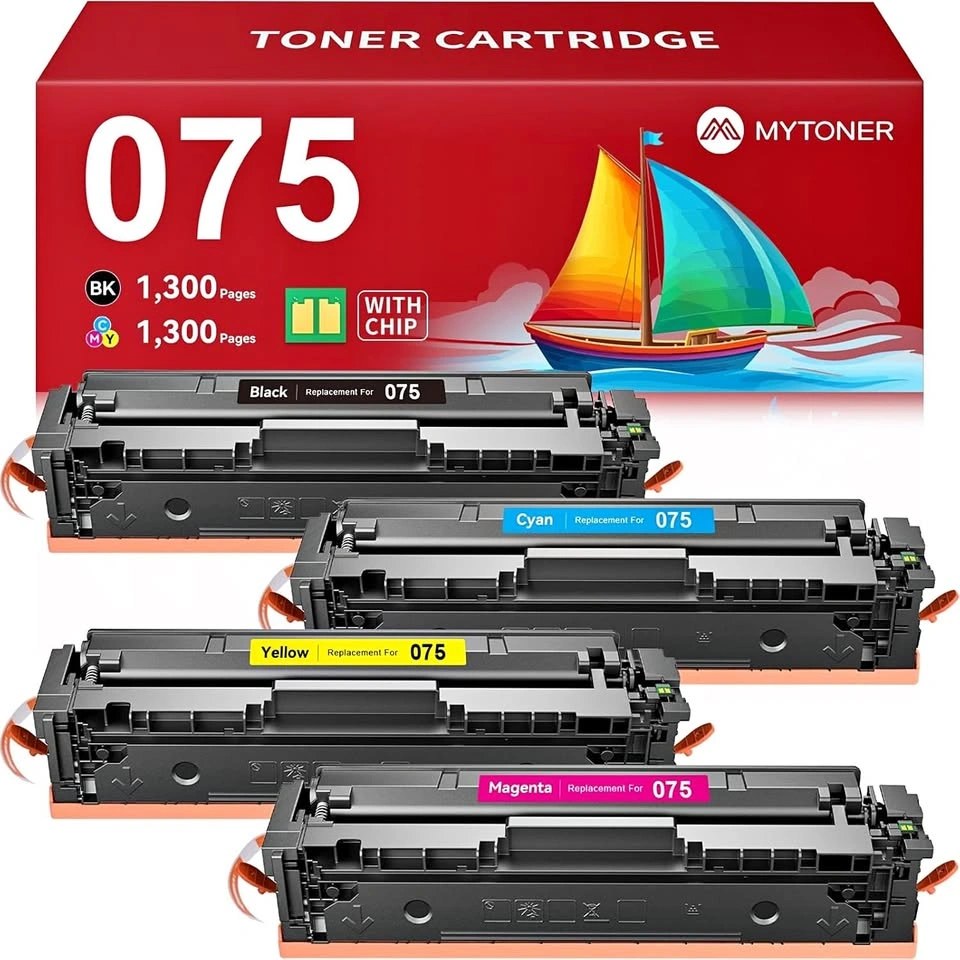 Canon 075 Toner Cartridge 4-Pack (Black Cyan Magenta Yellow)