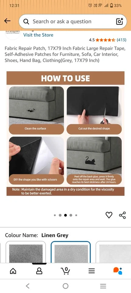Fabric repair patch for furniture - photo 2