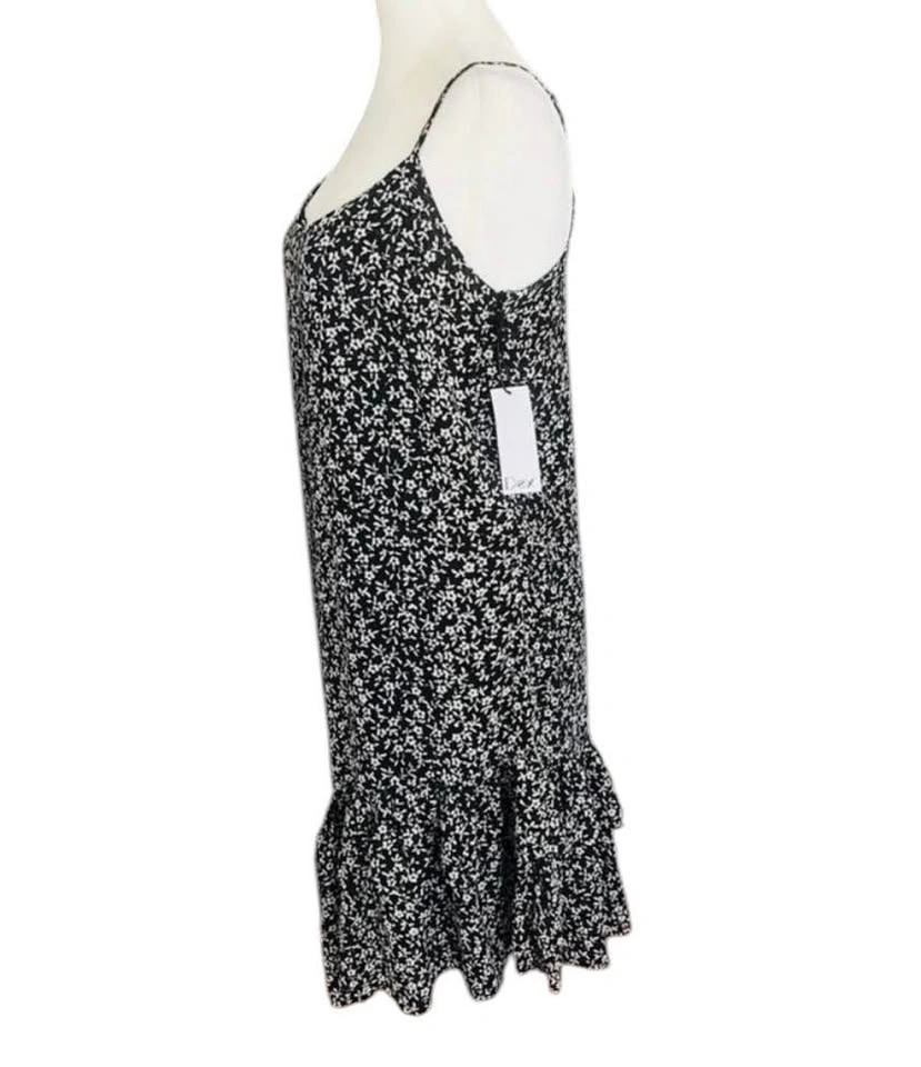 NEW DEX Black White Size Small Ditsy Floral Ruffle Hem Spaghetti - photo 5