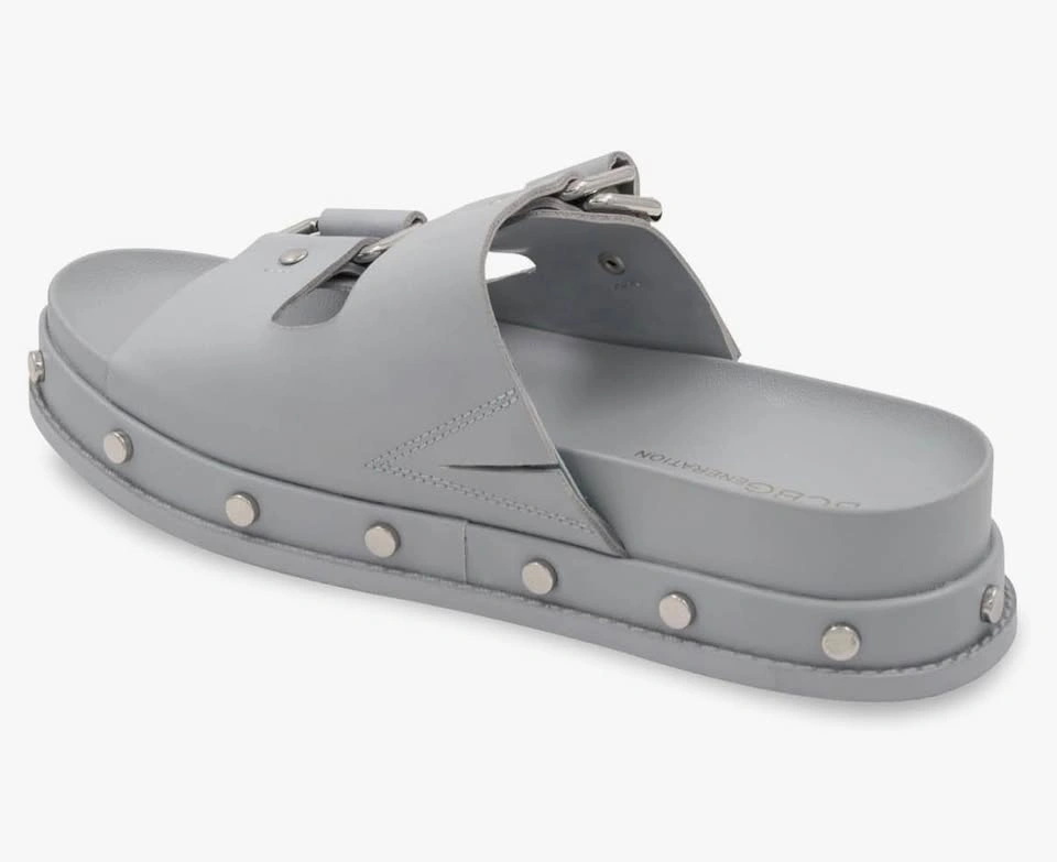 NEW BCBG Grey Size 9 Bamba Double Buckle Platform Slide Sandals - photo 4