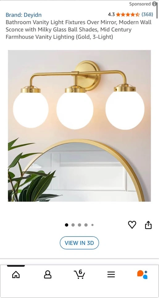 Modern Gold 3-Light Wall Sconce with Milky Glass Shades - photo 5