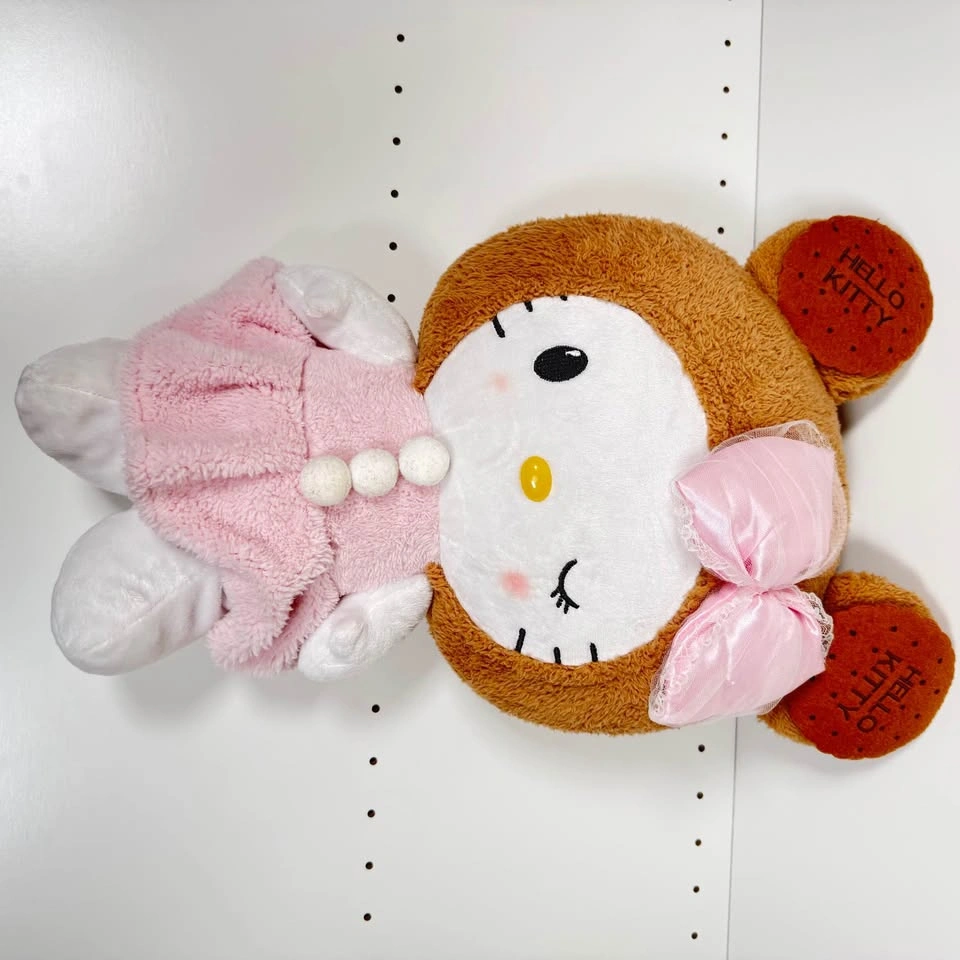 Hello Kitty Brown Bear Cookie Plush Pink Bow - photo 2