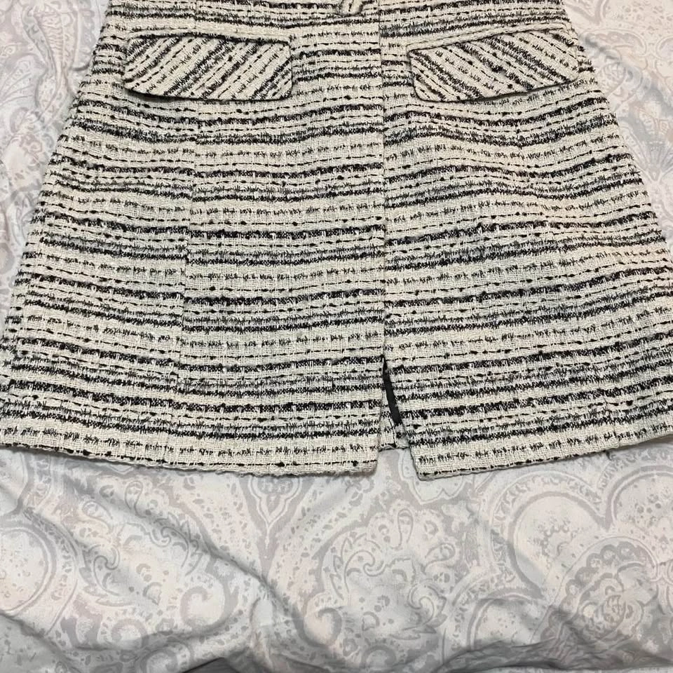 Bagatelle Collection Vest Dress Blazer Wrap Button Black White W - photo 3