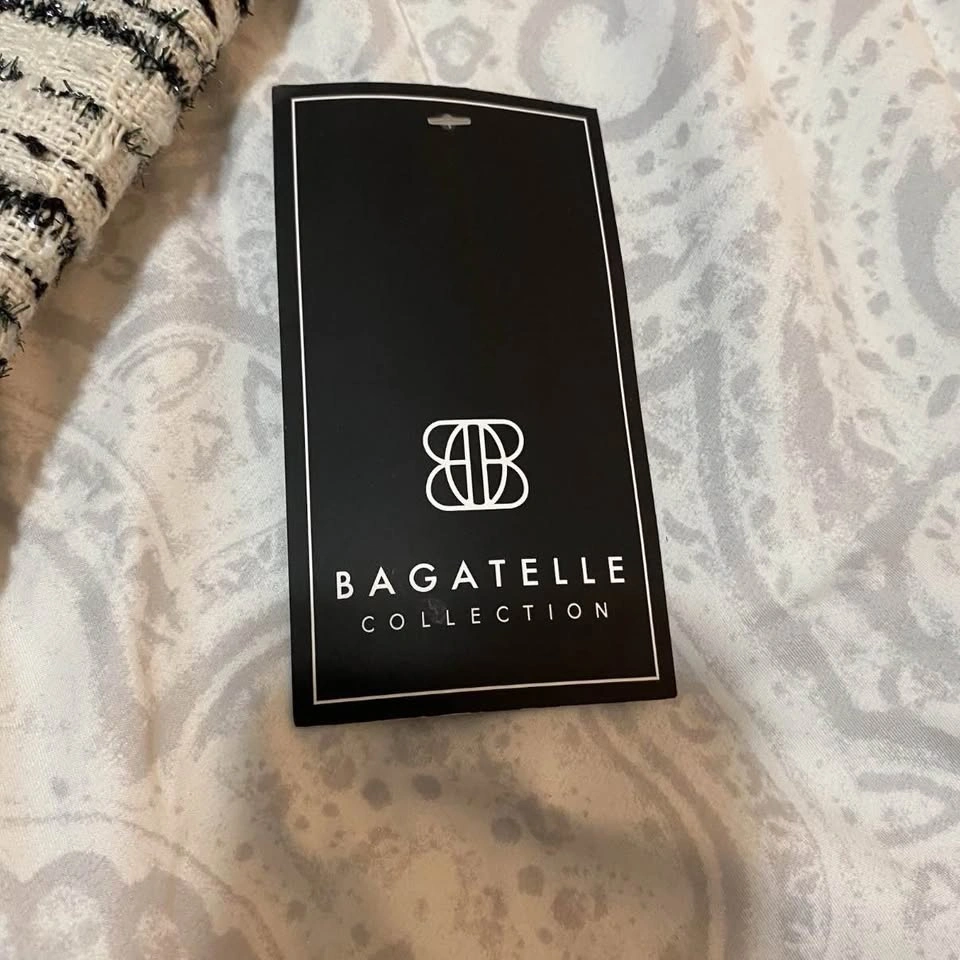 Bagatelle Collection Vest Dress Blazer Wrap Button Black White W - photo 4