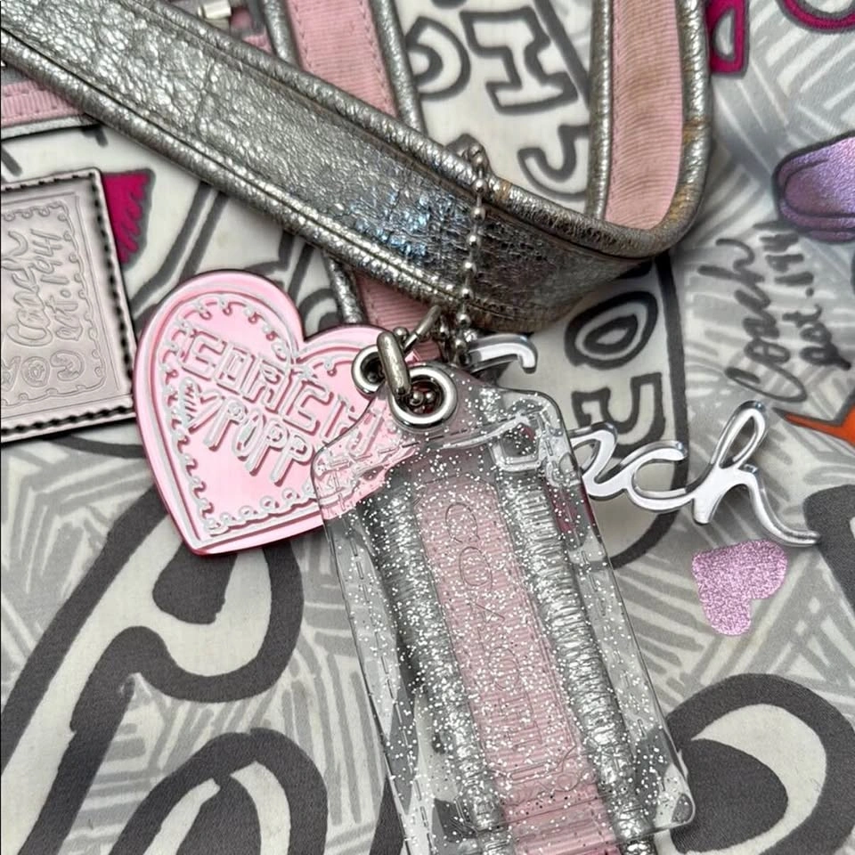 Coach Poppy Graffiti Glam Hearts Tote Glam Satchel 14635