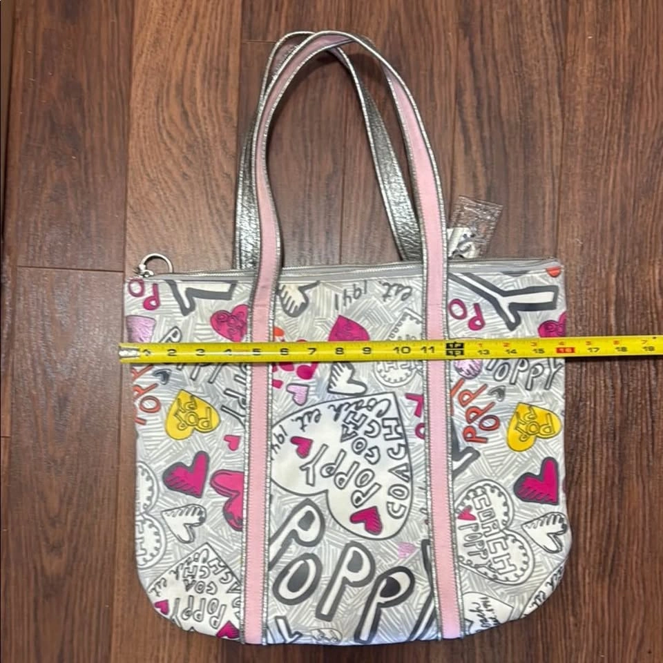 Coach Poppy Graffiti Glam Hearts Tote Glam Satchel 14635 - photo 5
