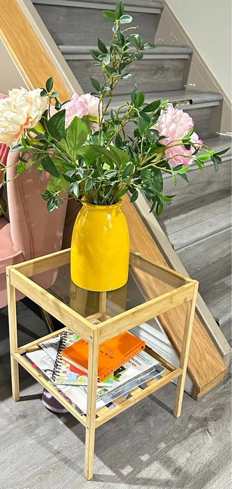 Bedside Table with flower pot