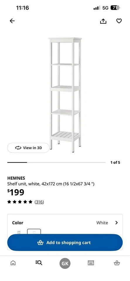 IKEA HEMNES SHELF UNIT