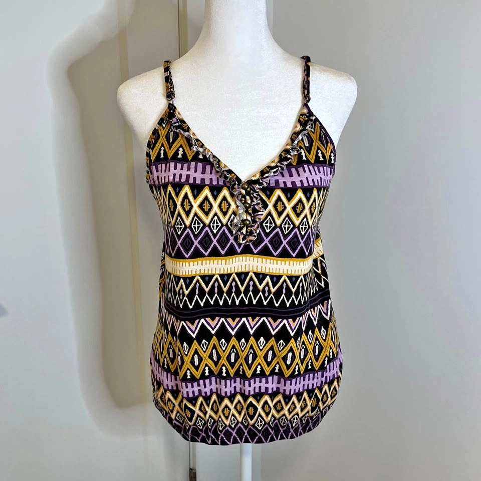 KISMET Colourful Patterned V-Neck Camisole - Size L