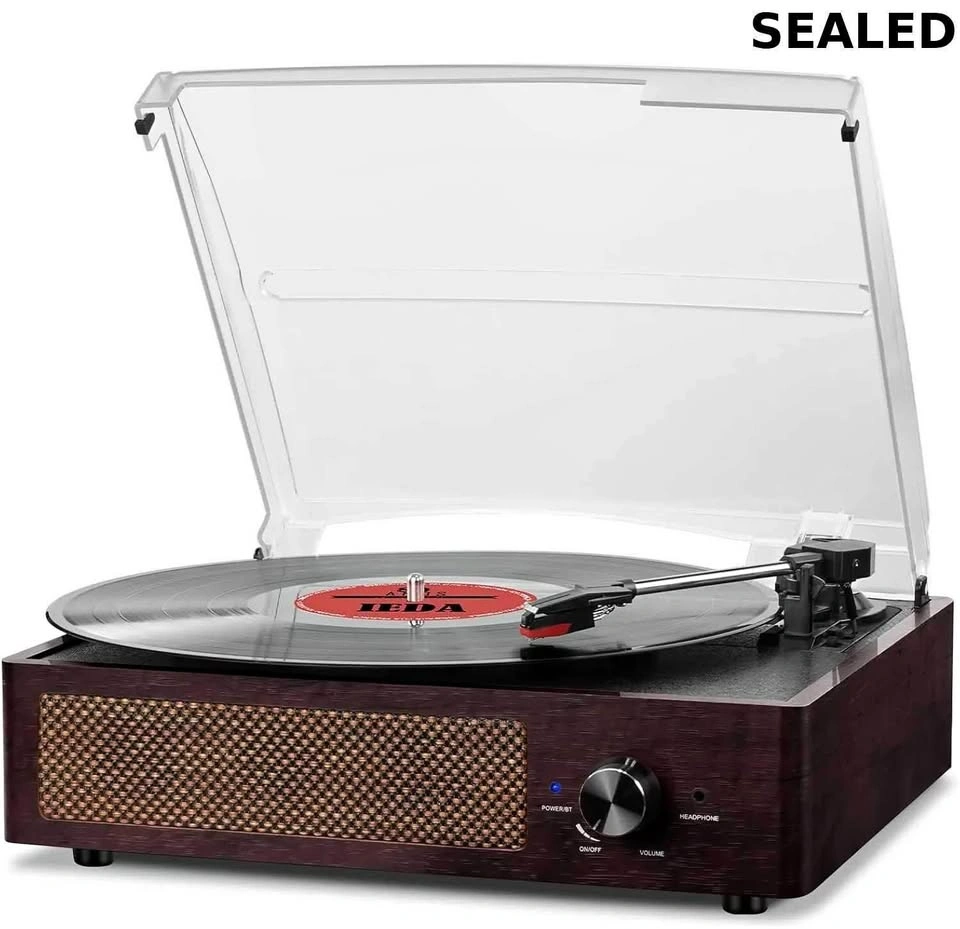 Wireless Turntable Record Player w/ Built-in Speakers