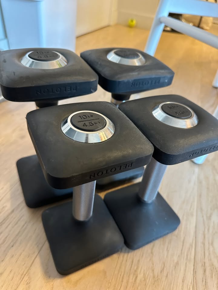 Peloton Dumbbell Set – 10 lb + 15 lb Pairs (Hardly Used)