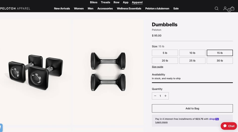 Peloton Dumbbell Set – 10 lb + 15 lb Pairs (Hardly Used) - photo 4