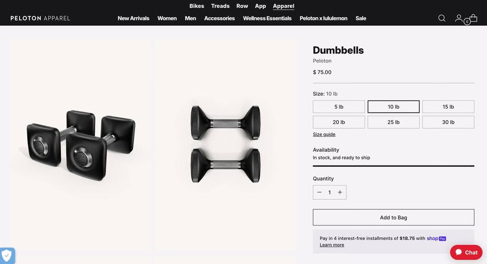 Peloton Dumbbell Set – 10 lb + 15 lb Pairs (Hardly Used) - photo 5
