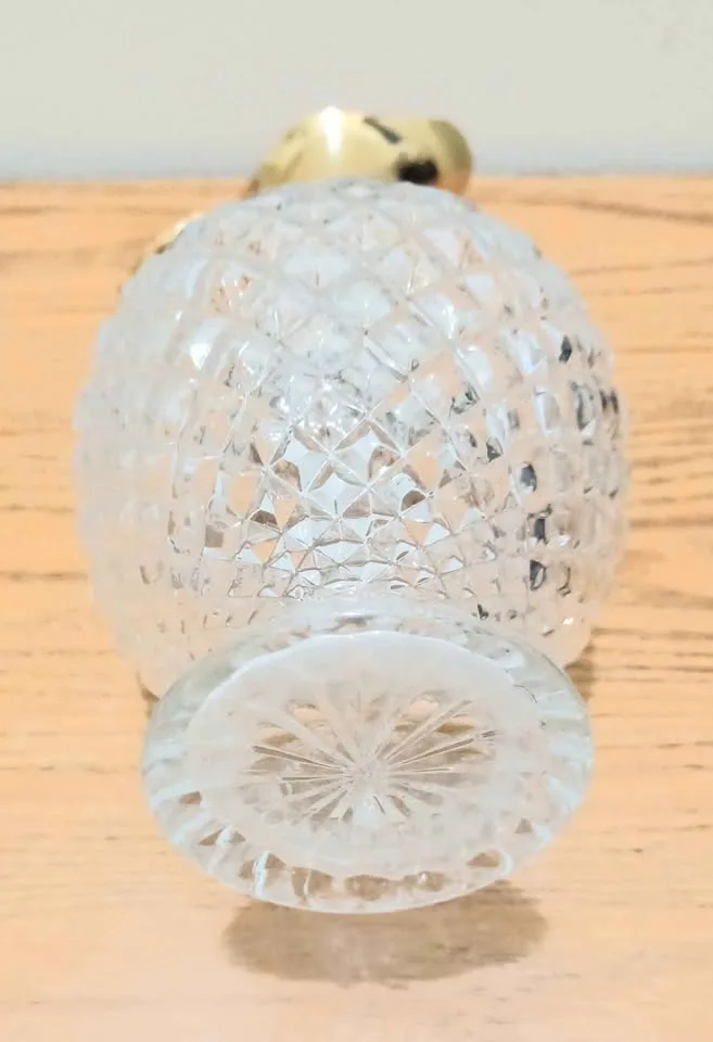 Gold Plated Hollywood Regency Hand Cut Crystal Carafe image indicator(7)