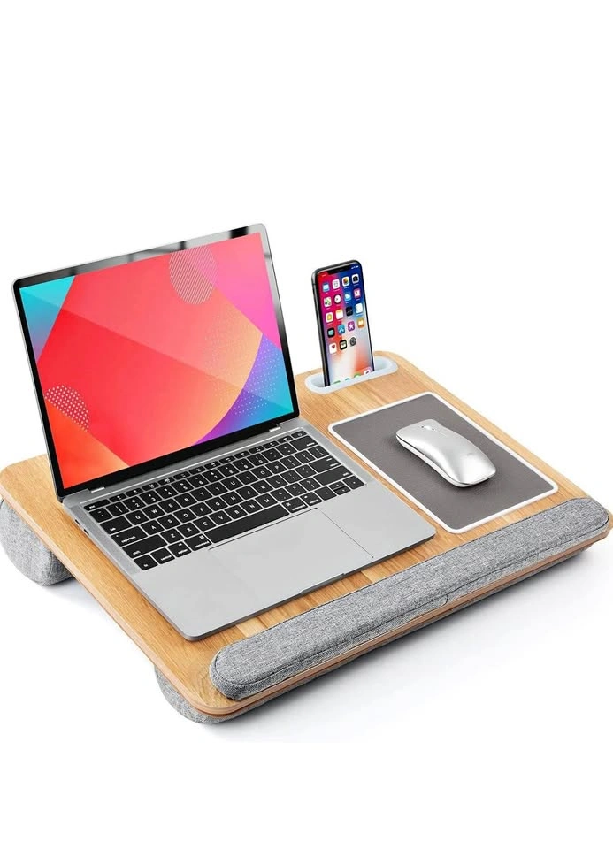 LORYERGO Lap Desk for 17" Laptops w/ Cushion & Wrist Rest