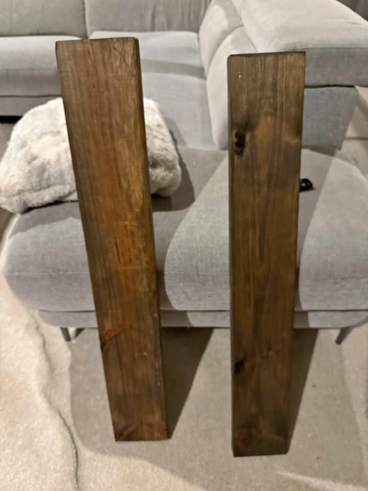Abasi 2 Piece Pine Solid Wood Bracket Shelf. Floating white shel
