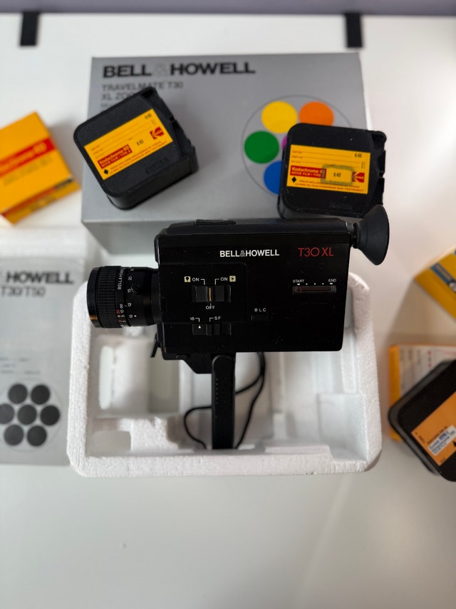 Bell & Howell T30 XL Super 8 Camera + Box, Manual (Film Tested)