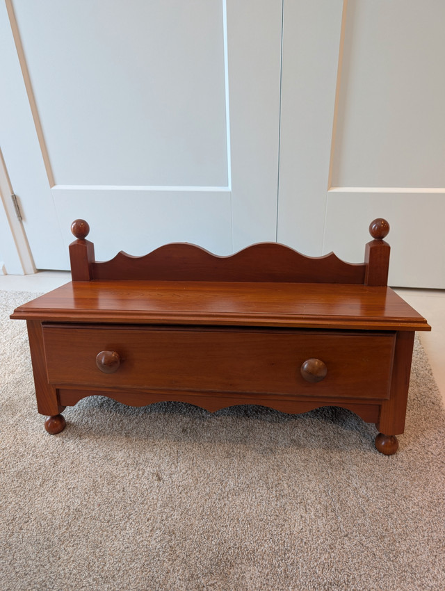 Solid Wood Shelf With Pull Out Drawer