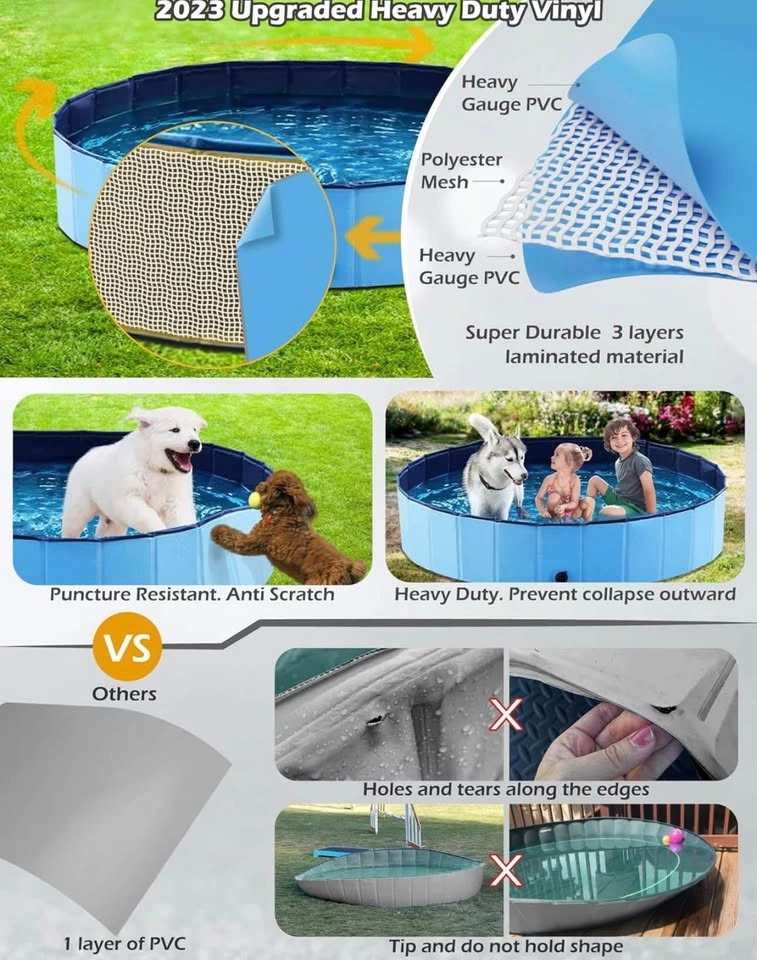 NEW Foldable Dog Pool – Large 120cm – Durable, No-Inflation Desi - photo 4