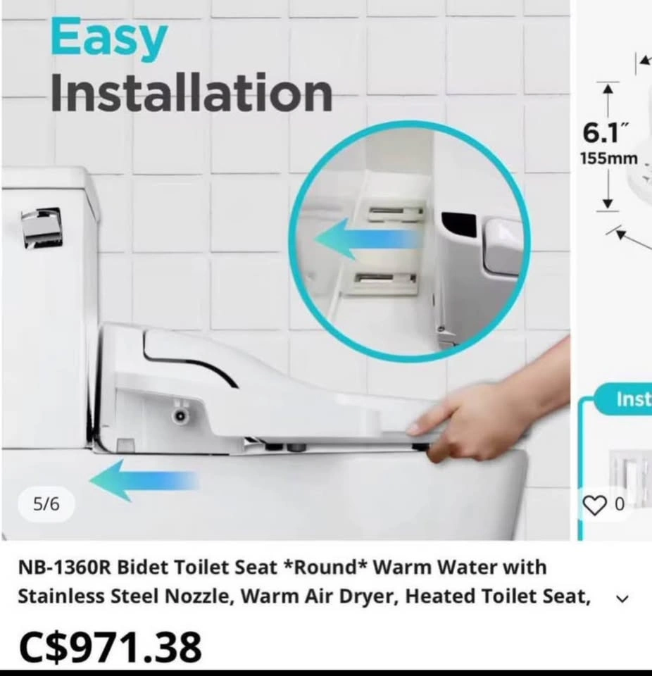 Brand New Blooming Round Bidet Toilet Seat – Heated Warm Water & - photo 5