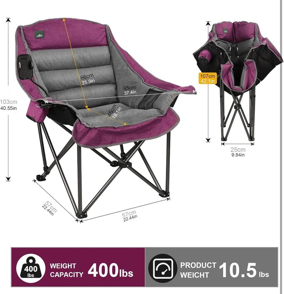 Oversized XL Camping Chair - Heavy Duty 400 lbs - photo 3
