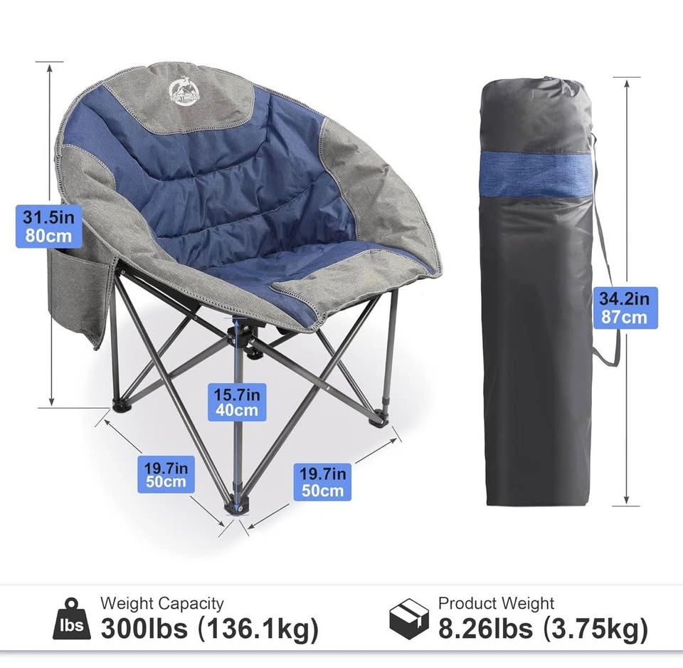 Northroad Folding Moon Chair - Padded Camping Chair w/ Cooler & - photo 2
