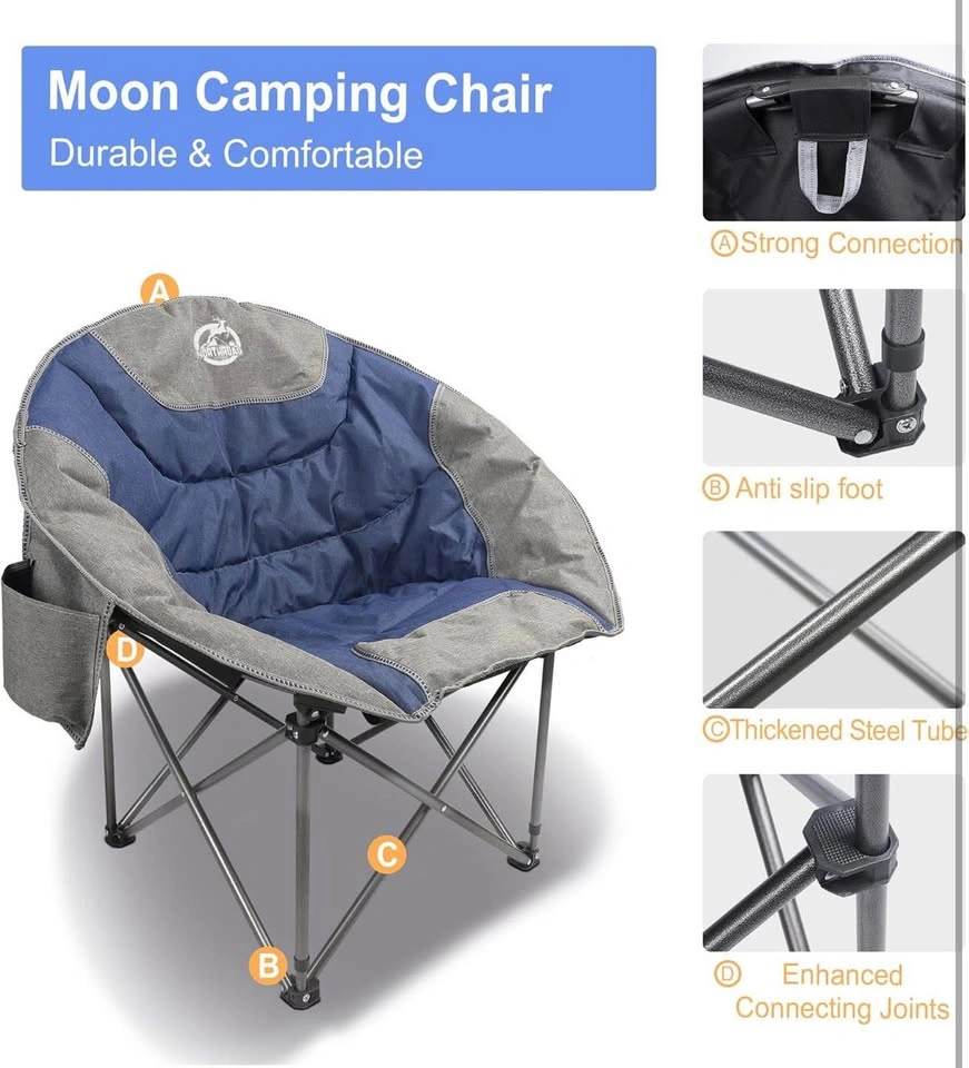 Northroad Folding Moon Chair - Padded Camping Chair w/ Cooler & - photo 4