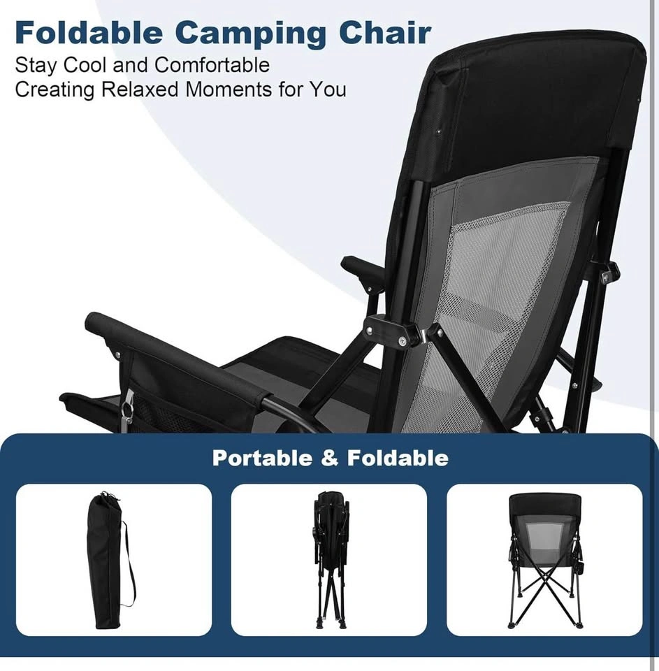 Superrella Folding Camping Chair - Heavy Duty 400 lbs Support - photo 3
