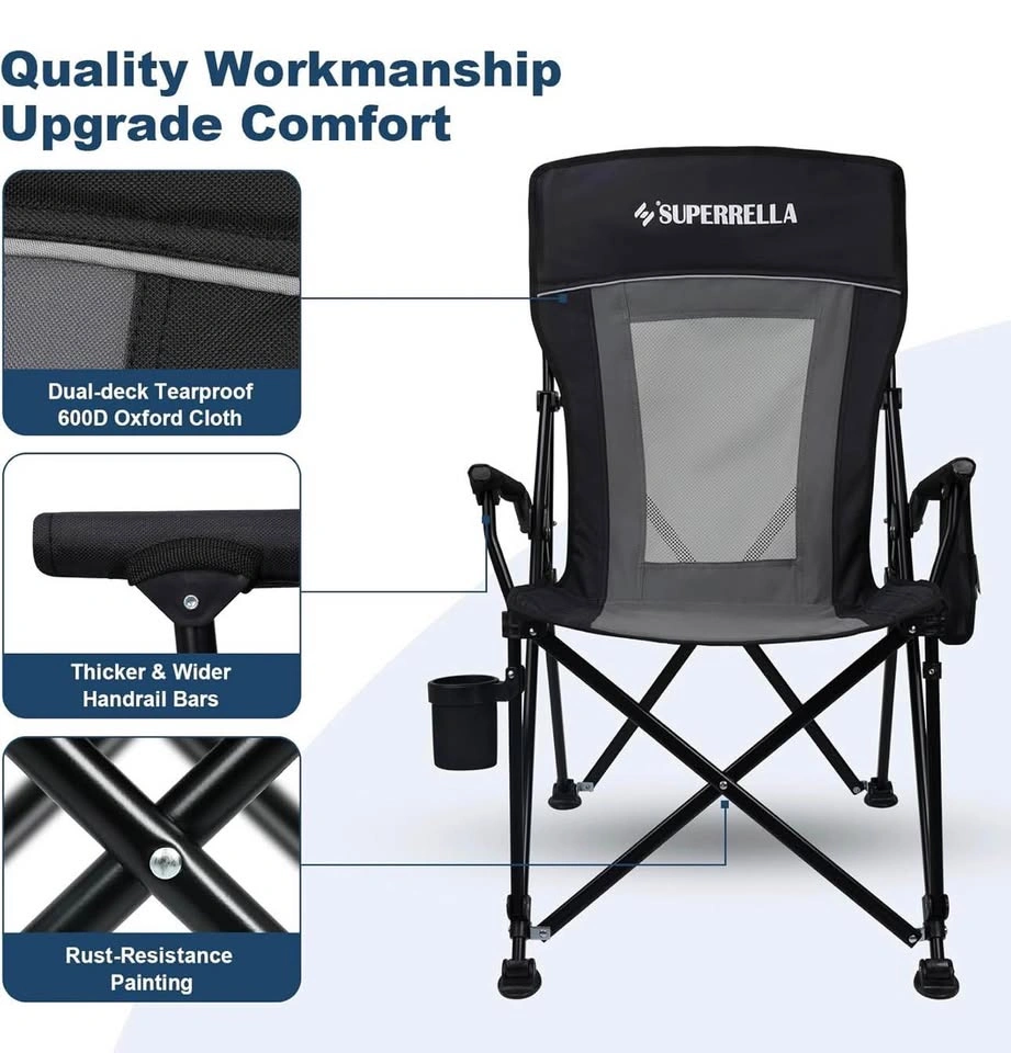 Superrella Folding Camping Chair - Heavy Duty 400 lbs Support - photo 5