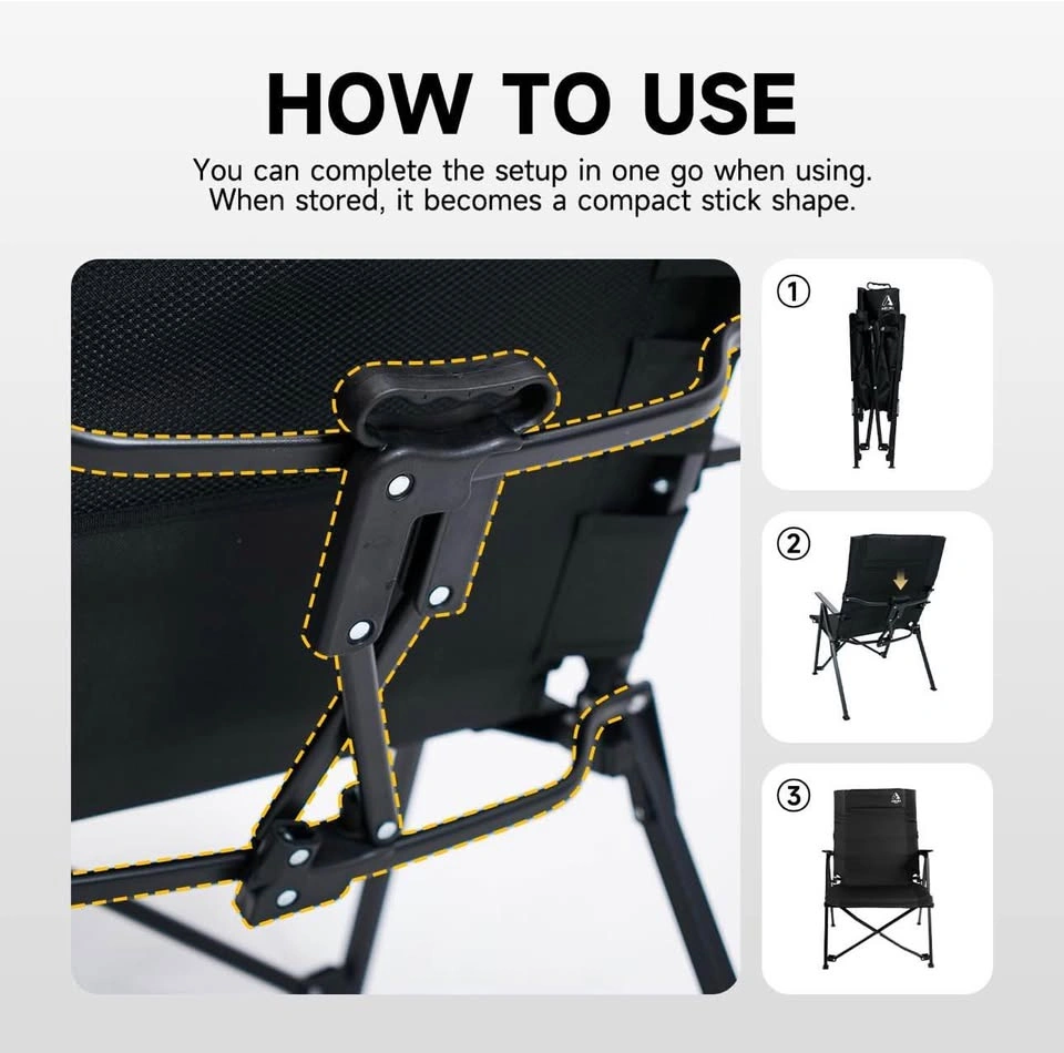 Aruru Folding Camping Chair – Heavy-Duty Portable Outdoor Chair - photo 5