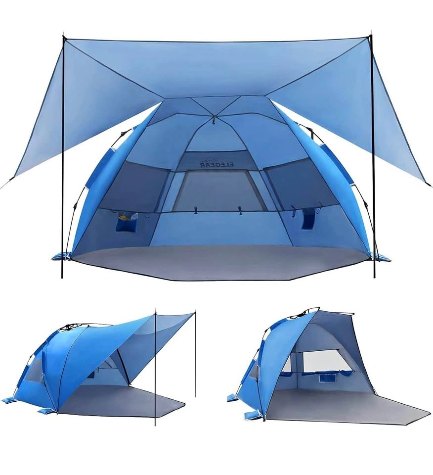 Elegear Pop-Up Beach Tent with Detachable Canopy – 4-6 Person