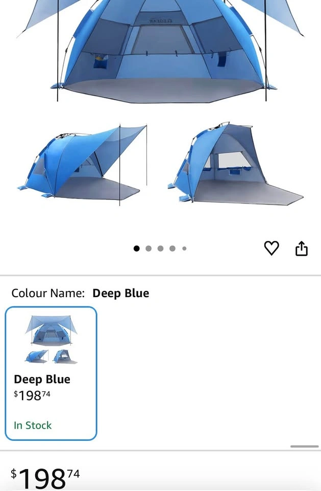 Elegear Pop-Up Beach Tent with Detachable Canopy – 4-6 Person - photo 2