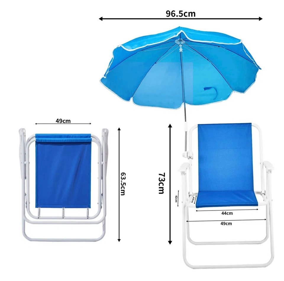 Folding Beach Chair with 360° Umbrella Canopy (Blue) - photo 4