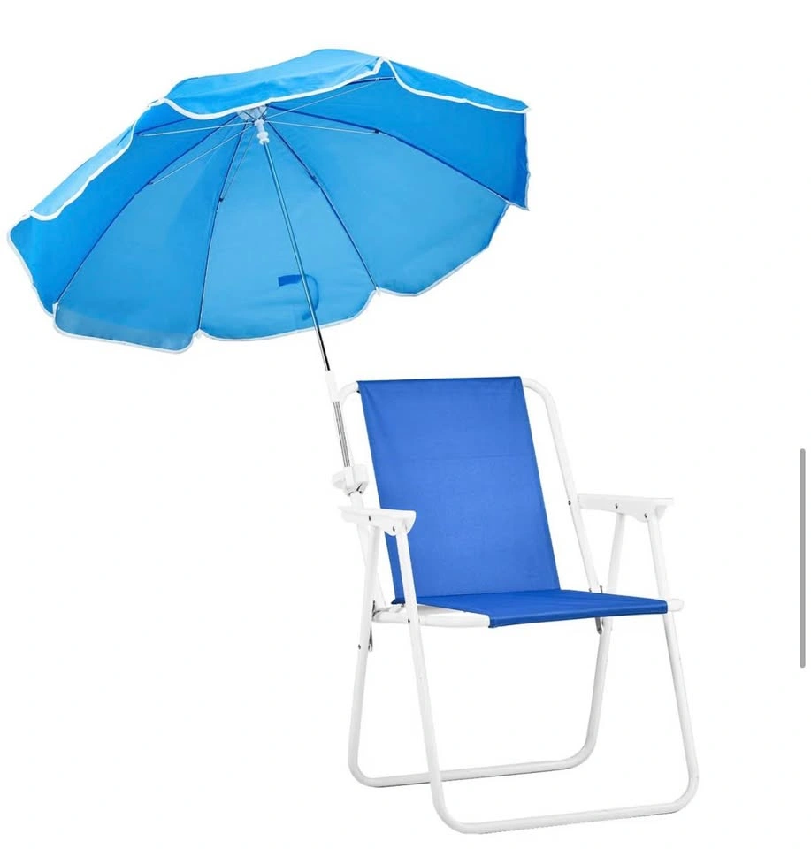 Folding Beach Chair with 360° Umbrella Canopy (Blue) - photo 5