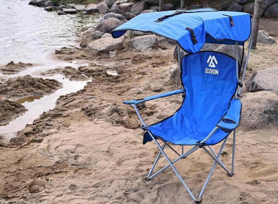 ELEVON Folding Camping Chair with Shade Canopy - Blue - photo 3