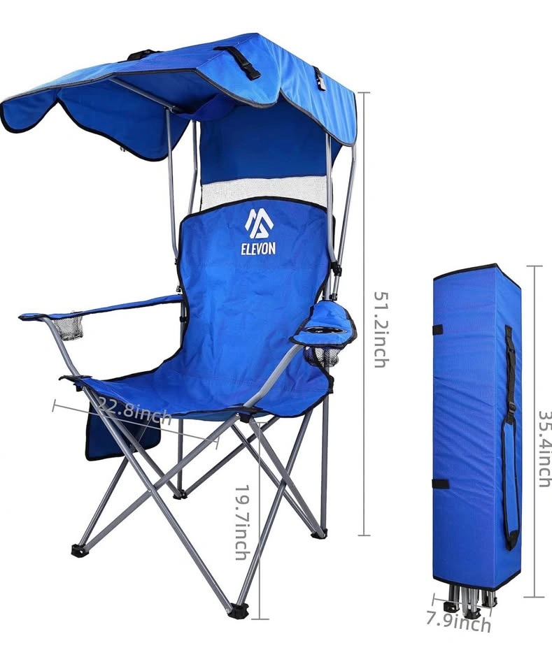 ELEVON Folding Camping Chair with Shade Canopy - Blue - photo 4