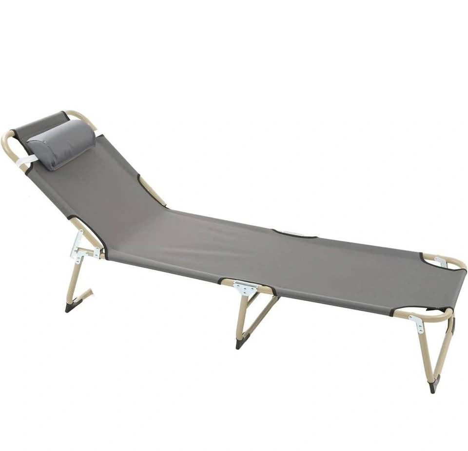 Folding Reclining Camping Bed – Single Person Portable Lounger - photo 2