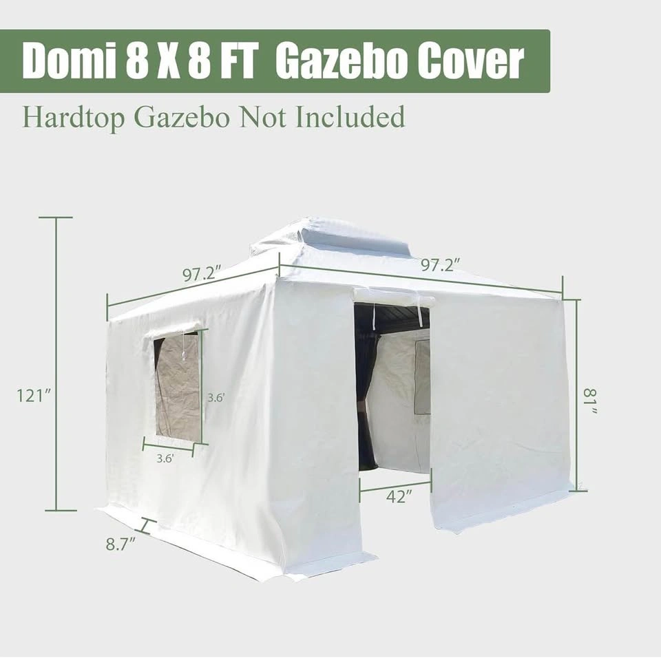 Domi 8’ x 8’ Winter Gazebo Cover with Sidewalls & Mesh Windows - photo 2