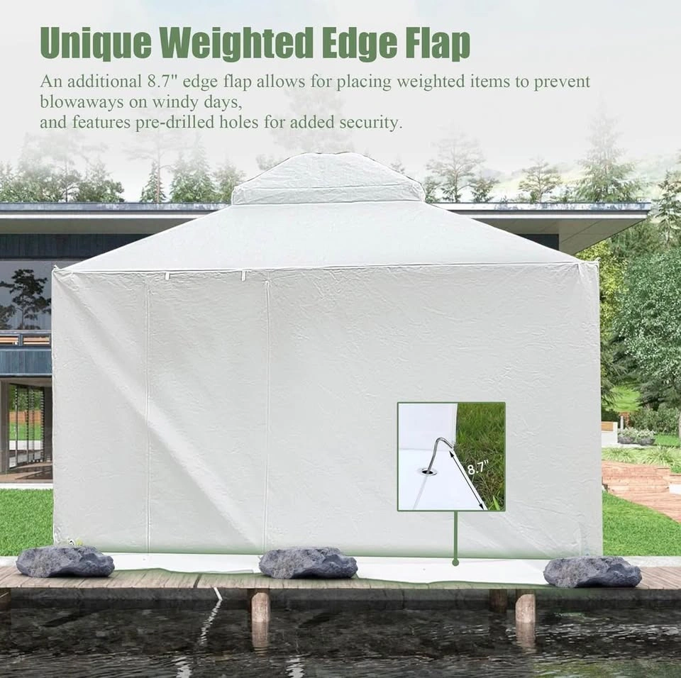 Domi 8’ x 8’ Winter Gazebo Cover with Sidewalls & Mesh Windows - photo 3